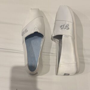 Toms Women's White Embroidered Loafers